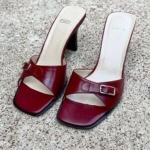 Coach Burgundy Open-Toe Sandals
